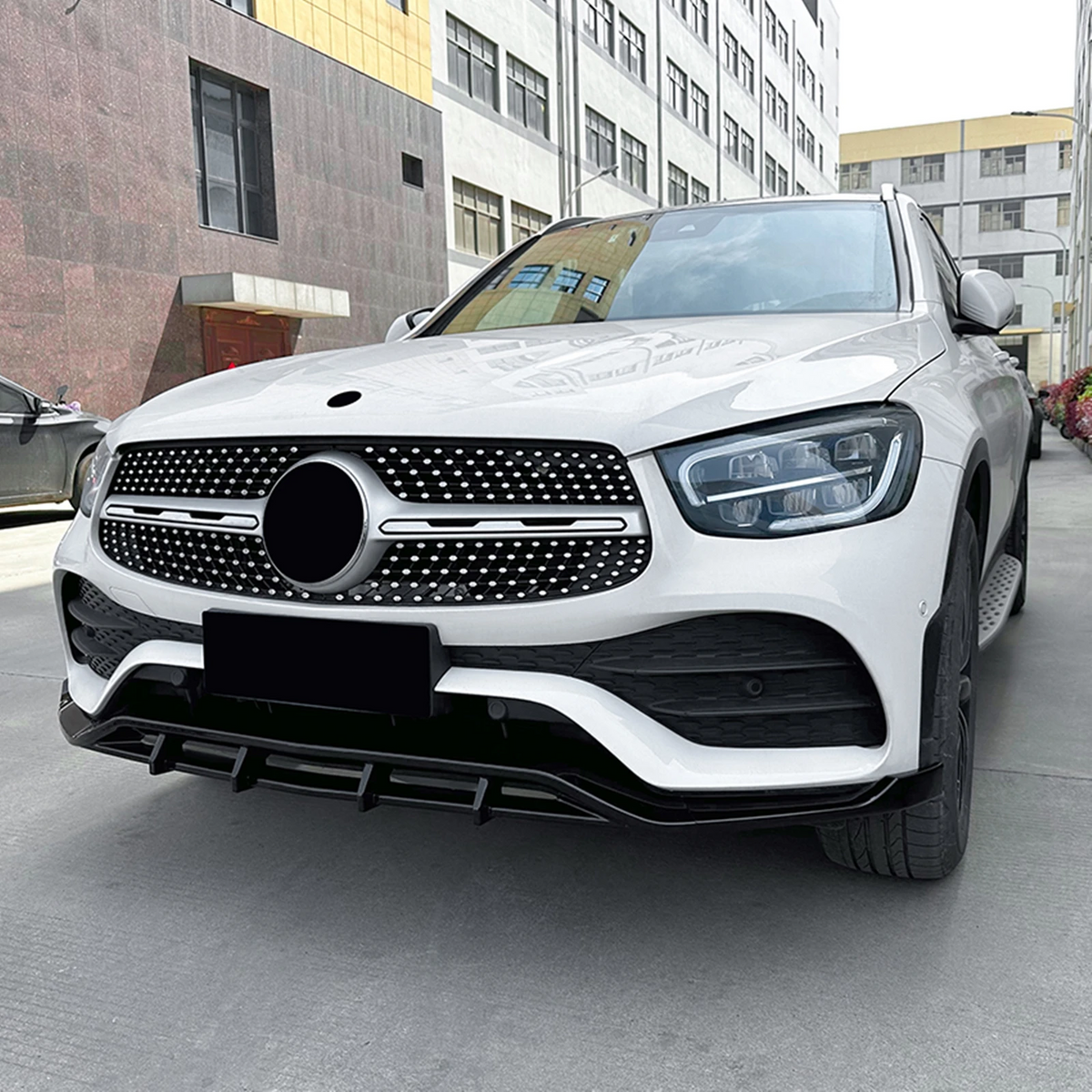 Mercedes GLC X253/C253 Facelift Gloss Black Front Lip Splitter (2020-2022)