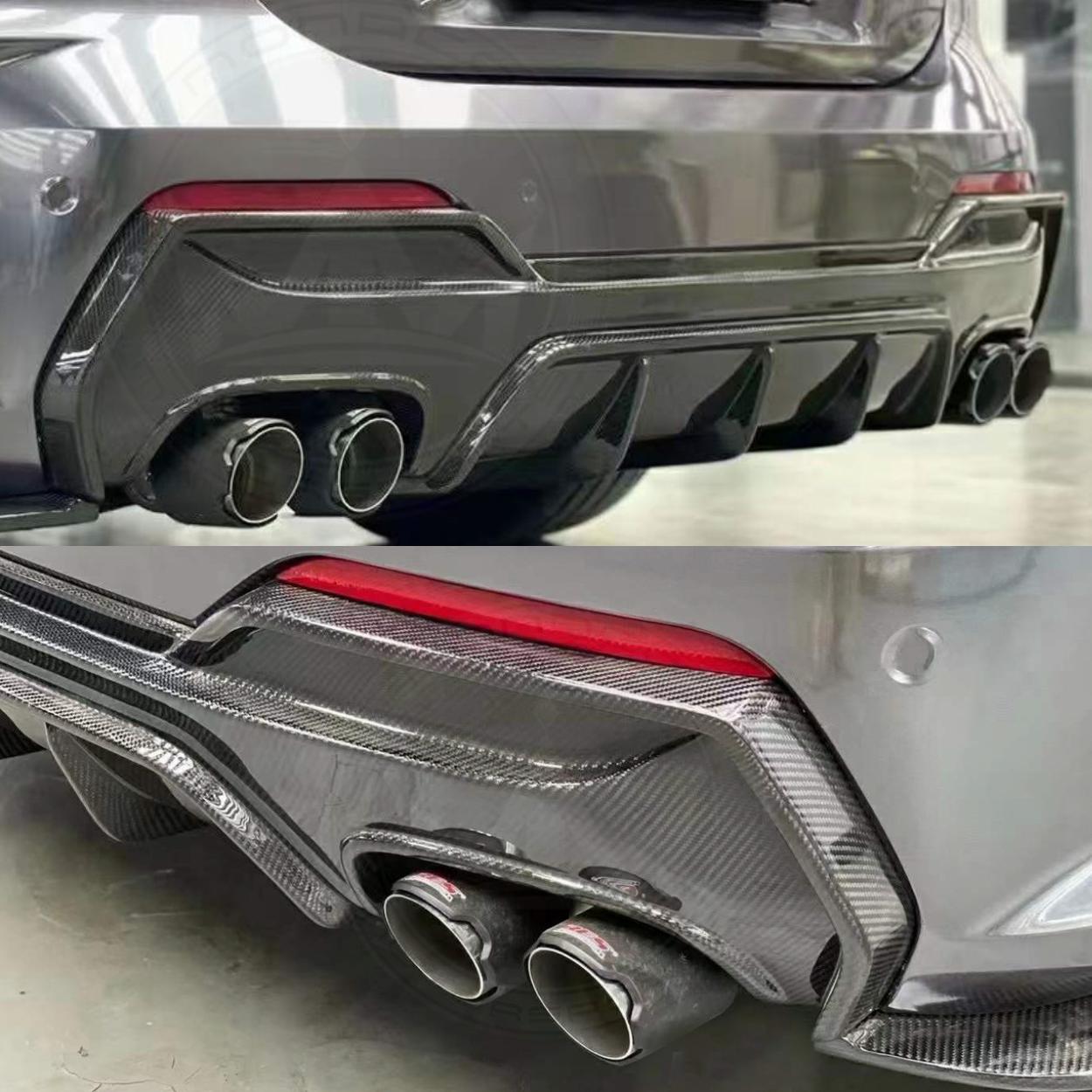 BMW 4 Series G22 G23 Pre-Preg Dry Carbon Fibre 3D Style Rear Diffuser By OPTIC (2020+)