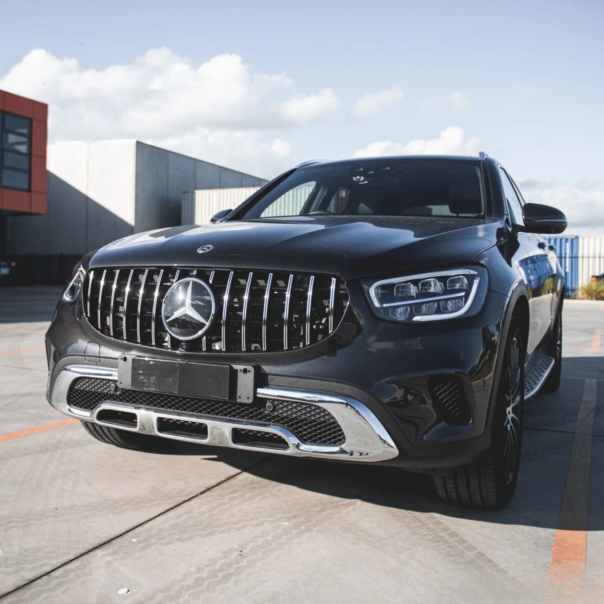 Mercedes GLC X253/C253 Facelift Gloss Black Panamericana GT Style Grill (2019-2022)
